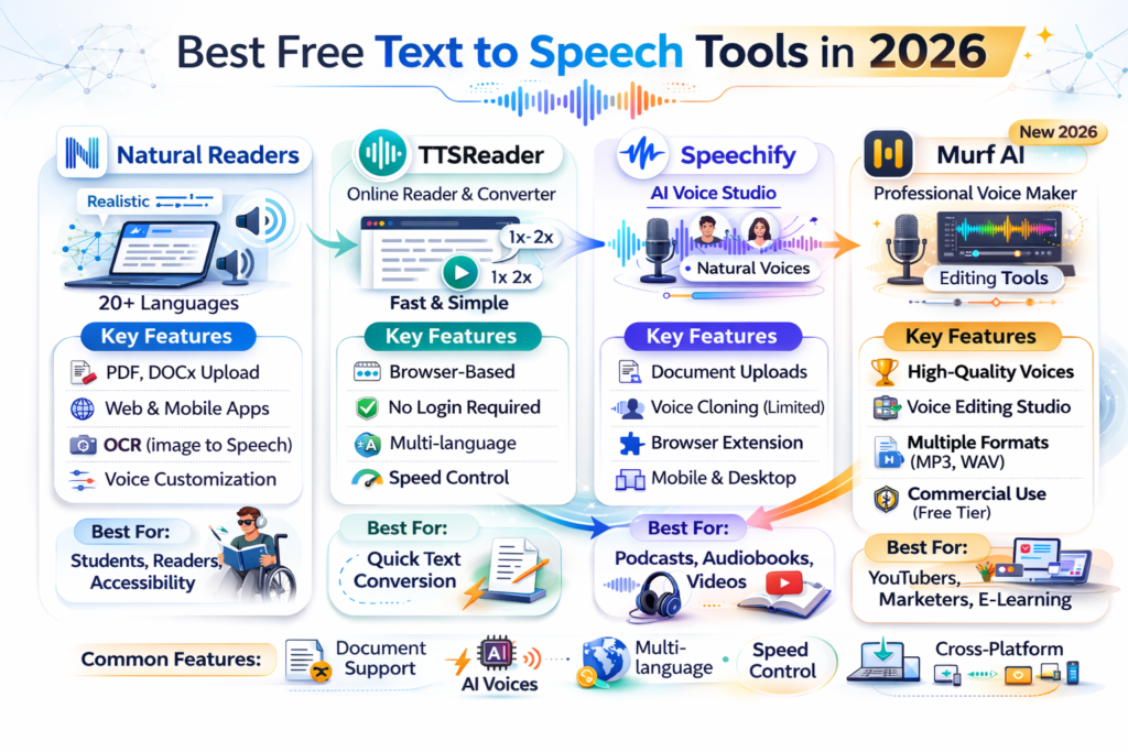 Best Free Text-to-Speech Tools in 2026