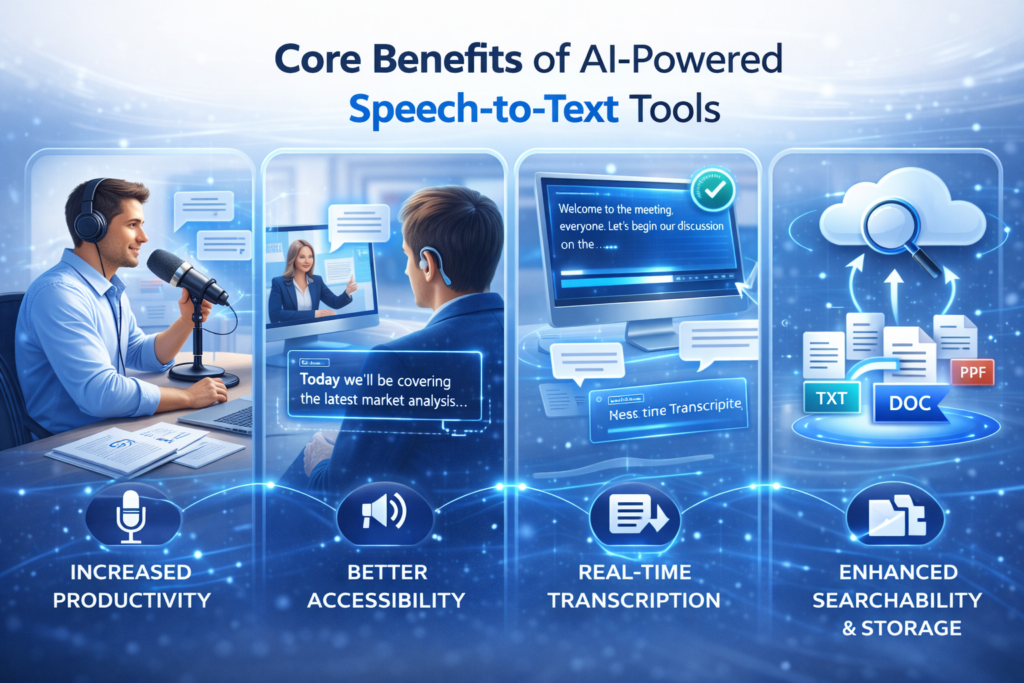 Core Benefits of Speech to Text Online Tools