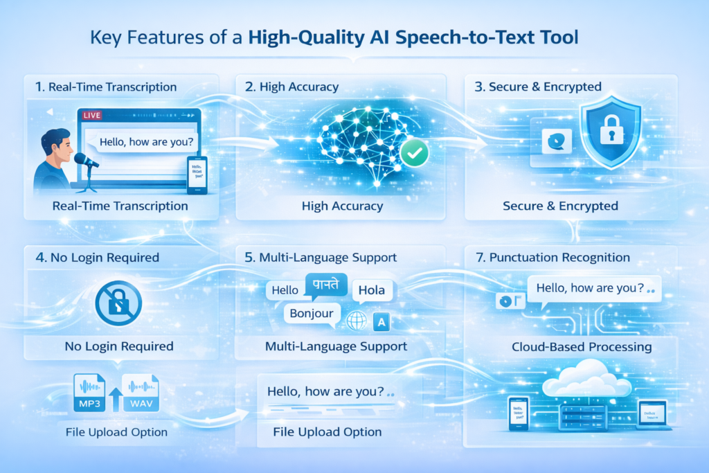 Key Features of a High-Quality Speech to Text Online Tool