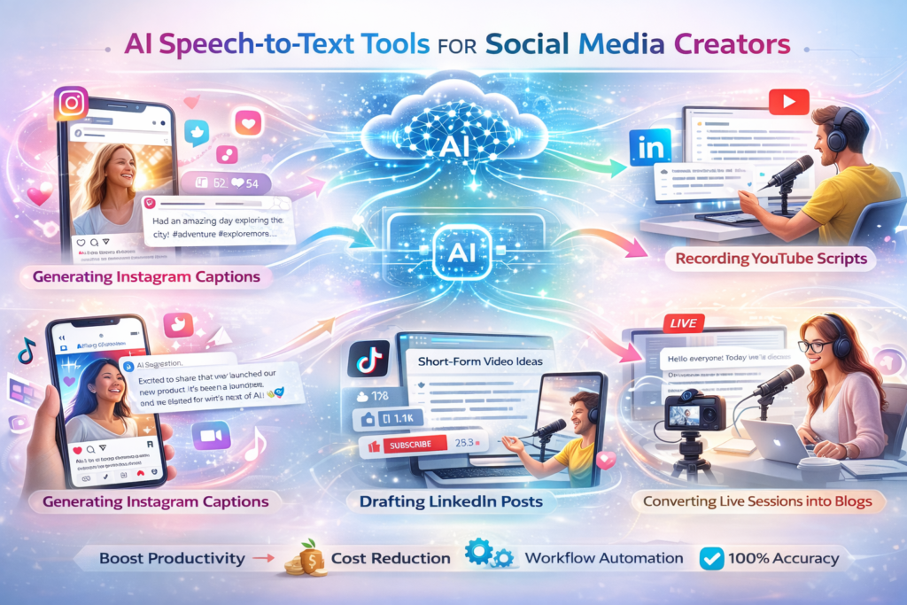 Speech to Text for Social Media Creators