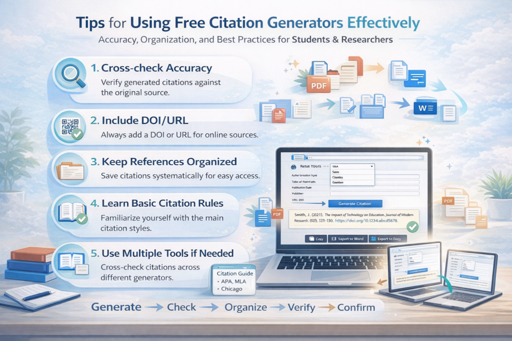Tips for Using Free Citation Generators Effectively