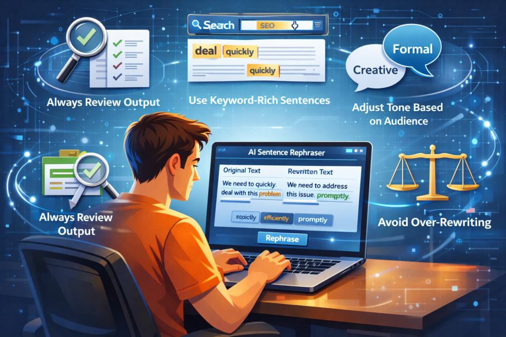 Tips to Make the Most of AI Sentence Rephrasers